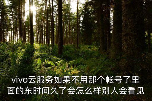 vivo云服務(wù)如果不用那個(gè)帳號(hào)了里面的東時(shí)間久了會(huì)怎么樣別人會(huì)看見(jiàn)