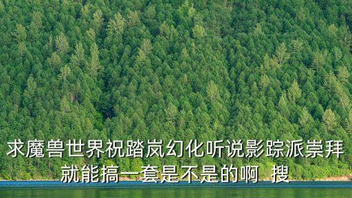 求魔獸世界祝踏嵐幻化聽說影蹤派崇拜就能搞一套是不是的啊  搜