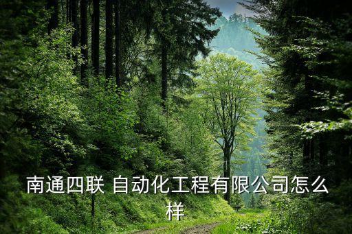  南通四聯(lián) 自動化工程有限公司怎么樣