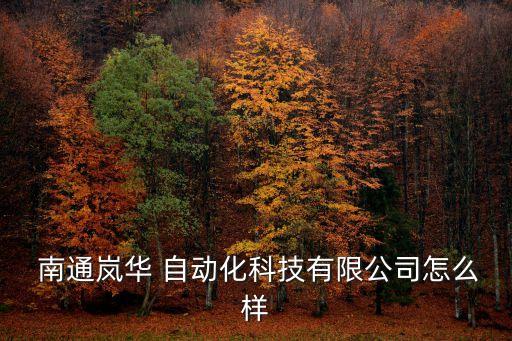  南通嵐華 自動化科技有限公司怎么樣