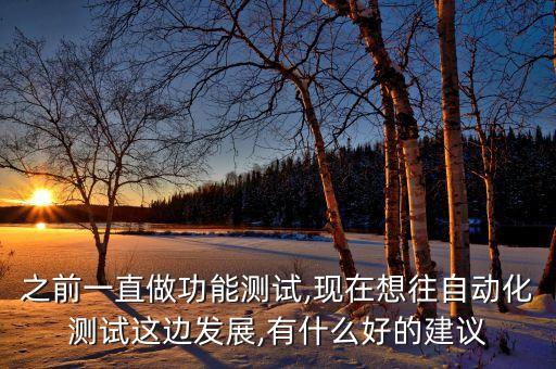 之前一直做功能測(cè)試,現(xiàn)在想往自動(dòng)化測(cè)試這邊發(fā)展,有什么好的建議