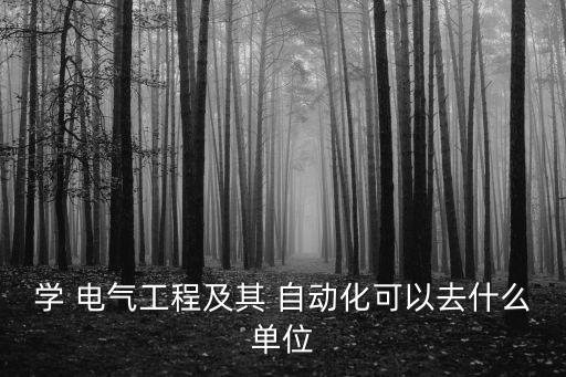 學(xué) 電氣工程及其 自動化可以去什么單位
