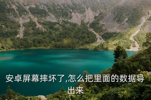 手機數(shù)據(jù)導(dǎo)出,手機屏幕摔碎怎么導(dǎo)出數(shù)據(jù)?