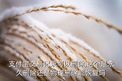  支付寶交易記錄可以刪除,這個(gè)是永久刪除還是物理刪除能恢復(fù)嗎