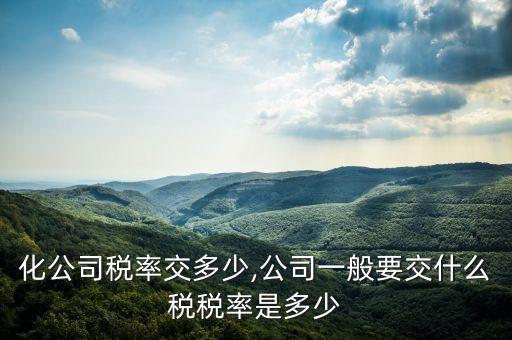 自動化公司稅率交多少,公司一般要交什么稅?稅率是多少?