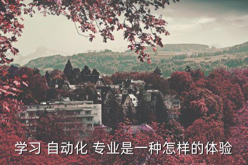 學(xué)習(xí) 自動化 專業(yè)是一種怎樣的體驗(yàn)