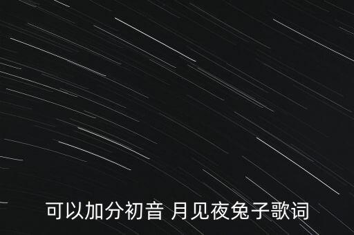 可以加分初音 月見夜兔子歌詞