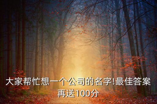 大家?guī)兔ο胍粋€公司的名字!最佳答案再送100分