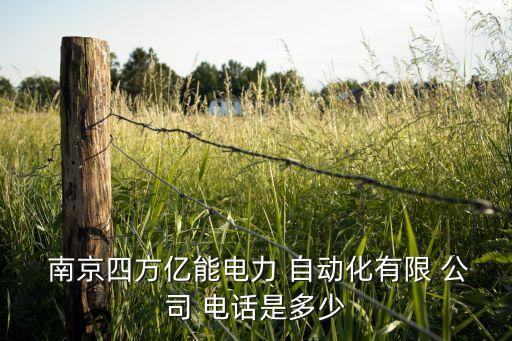  南京四方億能電力 自動化有限 公司 電話是多少