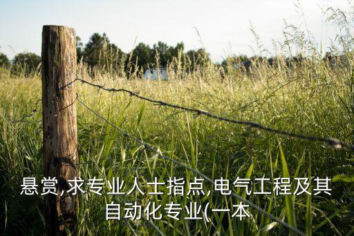 懸賞,求專業(yè)人士指點,電氣工程及其自動化專業(yè)(一本