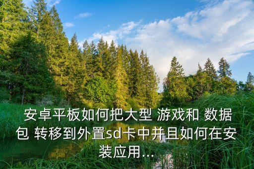  安卓平板如何把大型 游戲和 數(shù)據(jù)包 轉(zhuǎn)移到外置sd卡中并且如何在安裝應(yīng)用...