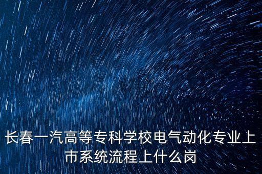 長春一汽高等?？茖W校電氣動化專業(yè)上市系統(tǒng)流程上什么崗
