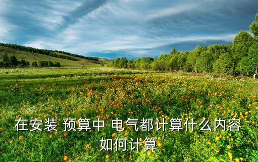 在安裝 預(yù)算中 電氣都計算什么內(nèi)容如何計算