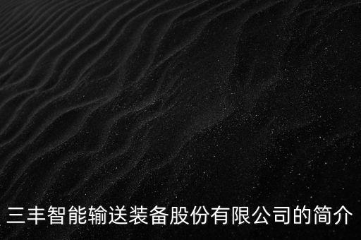 三豐智能輸送裝備股份有限公司的簡介