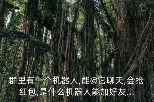 群里有一個(gè)機(jī)器人,能@它聊天,會(huì)搶紅包,是什么機(jī)器人能加好友...
