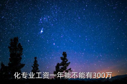 化專業(yè)工資一年能不能有300萬