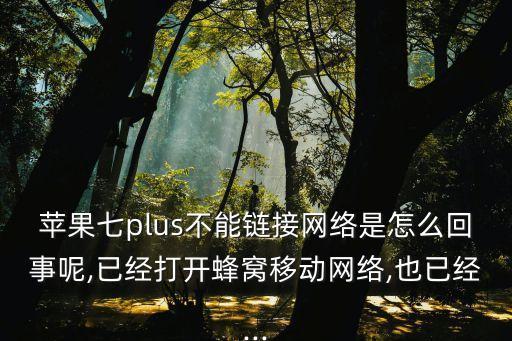 蘋果七plus不能鏈接網(wǎng)絡(luò)是怎么回事呢,已經(jīng)打開蜂窩移動(dòng)網(wǎng)絡(luò),也已經(jīng)...