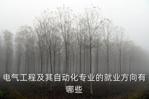 電氣工程及其自動(dòng)化專業(yè)的就業(yè)方向有哪些