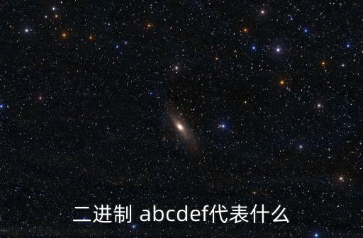 二進(jìn)制 abcdef代表什么