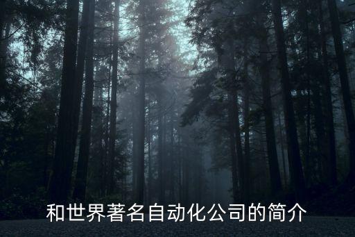 和世界著名自動化公司的簡介