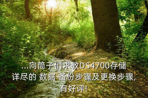 ...向筒子們求教DS4700存儲詳盡的 數(shù)據(jù) 備份步驟及更換步驟,有好評!