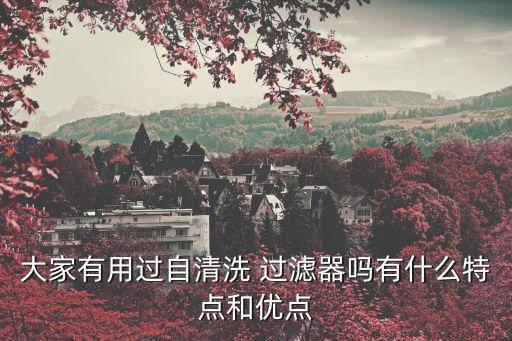 大家有用過自清洗 過濾器嗎有什么特點和優(yōu)點