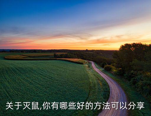 關(guān)于滅鼠,你有哪些好的方法可以分享