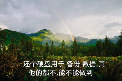 ...還個硬盤用于 備份 數(shù)據(jù),其他的都不,能不能做到