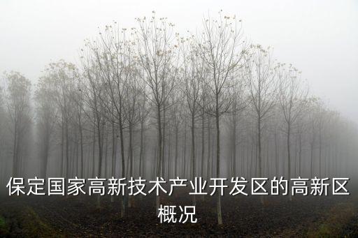 保定國家高新技術(shù)產(chǎn)業(yè)開發(fā)區(qū)的高新區(qū)概況