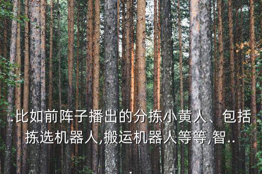 .比如前陣子播出的分揀小黃人、包括揀選機(jī)器人,搬運(yùn)機(jī)器人等等,智...