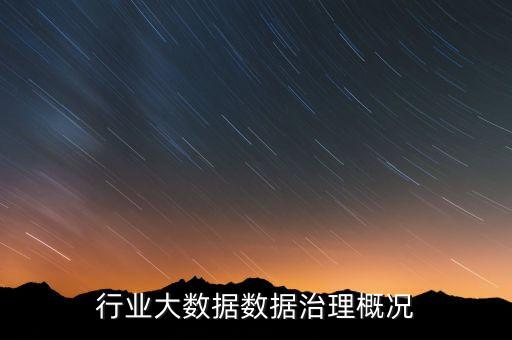 行業(yè)大數(shù)據(jù)數(shù)據(jù)治理概況