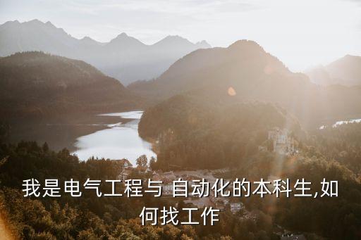 我是電氣工程與 自動化的本科生,如何找工作