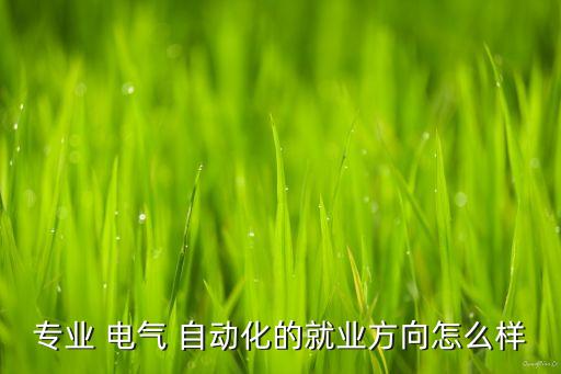 專業(yè) 電氣 自動化的就業(yè)方向怎么樣