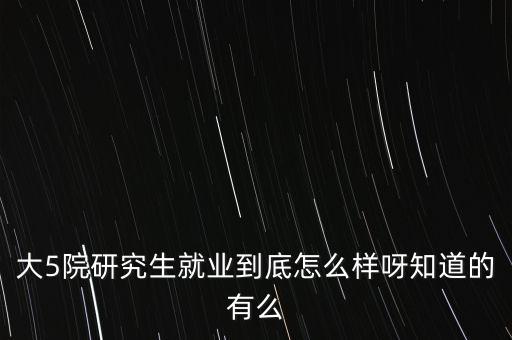 大5院研究生就業(yè)到底怎么樣呀知道的有么