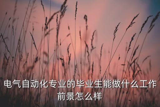 電氣自動(dòng)化專業(yè)的畢業(yè)生能做什么工作前景怎么樣