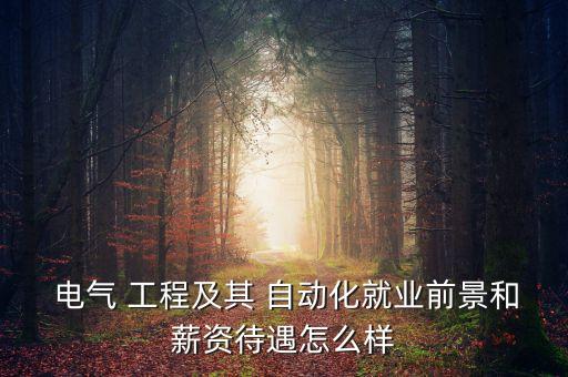  電氣 工程及其 自動化就業(yè)前景和薪資待遇怎么樣