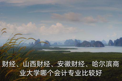 財經(jīng)、山西財經(jīng)、安徽財經(jīng)、哈爾濱商業(yè)大學(xué)哪個會計專業(yè)比較好