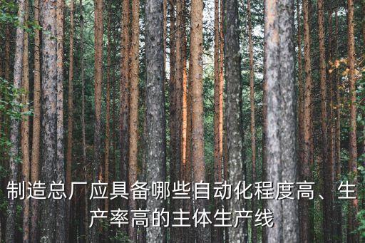 制造總廠應(yīng)具備哪些自動化程度高、生產(chǎn)率高的主體生產(chǎn)線