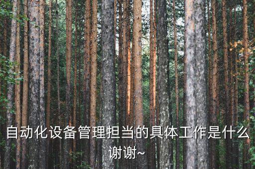 自動(dòng)化設(shè)備管理?yè)?dān)當(dāng)?shù)木唧w工作是什么謝謝~