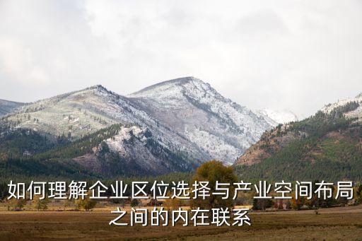 如何理解企業(yè)區(qū)位選擇與產(chǎn)業(yè)空間布局之間的內(nèi)在聯(lián)系