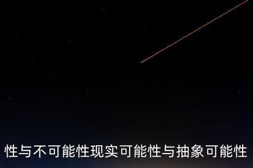 性與不可能性現(xiàn)實可能性與抽象可能性