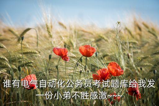 誰有電氣自動(dòng)化公務(wù)員考試題庫給我發(fā)一份小弟不勝感激~~~