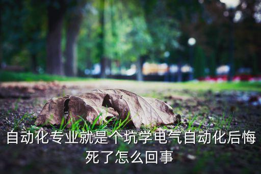 自動(dòng)化專業(yè)就是個(gè)坑學(xué)電氣自動(dòng)化后悔死了怎么回事