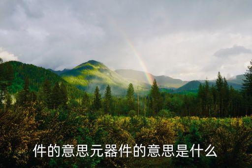 件的意思元器件的意思是什么
