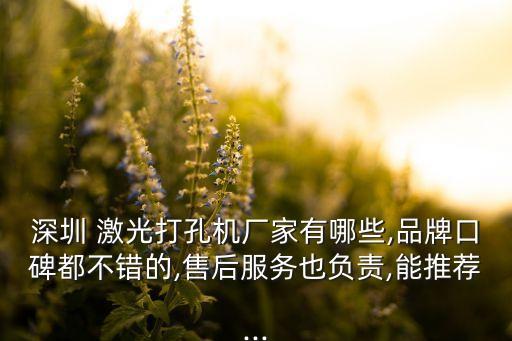 深圳 激光打孔機廠家有哪些,品牌口碑都不錯的,售后服務(wù)也負(fù)責(zé),能推薦...
