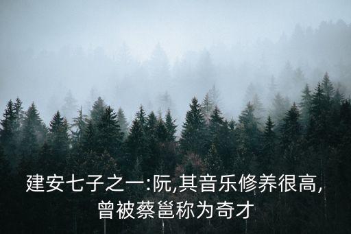 建安七子之一:阮,其音樂(lè)修養(yǎng)很高,曾被蔡邕稱為奇才