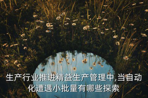 生產(chǎn)行業(yè)推進精益生產(chǎn)管理中,當自動化遭遇小批量有哪些探索