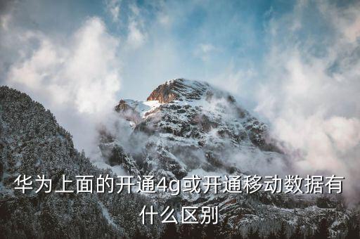 華為上面的開通4g或開通移動數(shù)據(jù)有什么區(qū)別