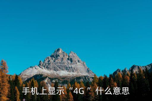 手機(jī)上顯示“4G ”什么意思