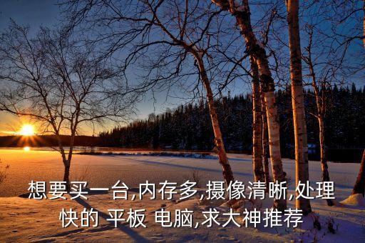 想要買一臺,內(nèi)存多,攝像清晰,處理快的 平板 電腦,求大神推薦